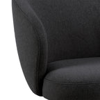 Marlene Dining Chair with Armrest and Swivel Function in Black