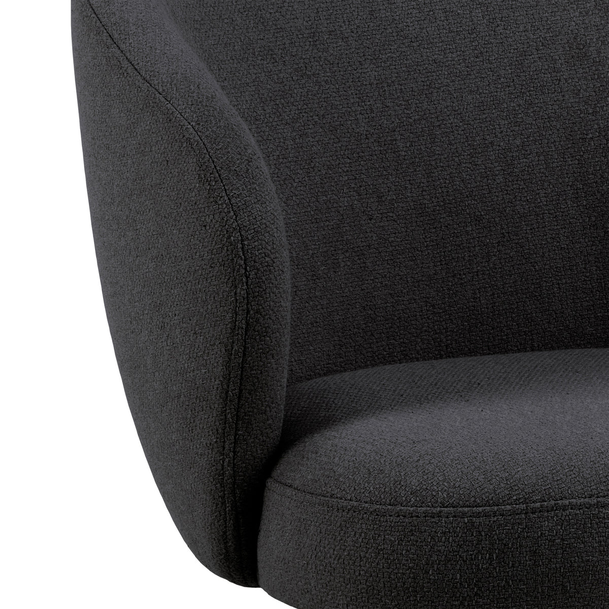 Marlene Dining Chair with Armrest and Swivel Function in Black