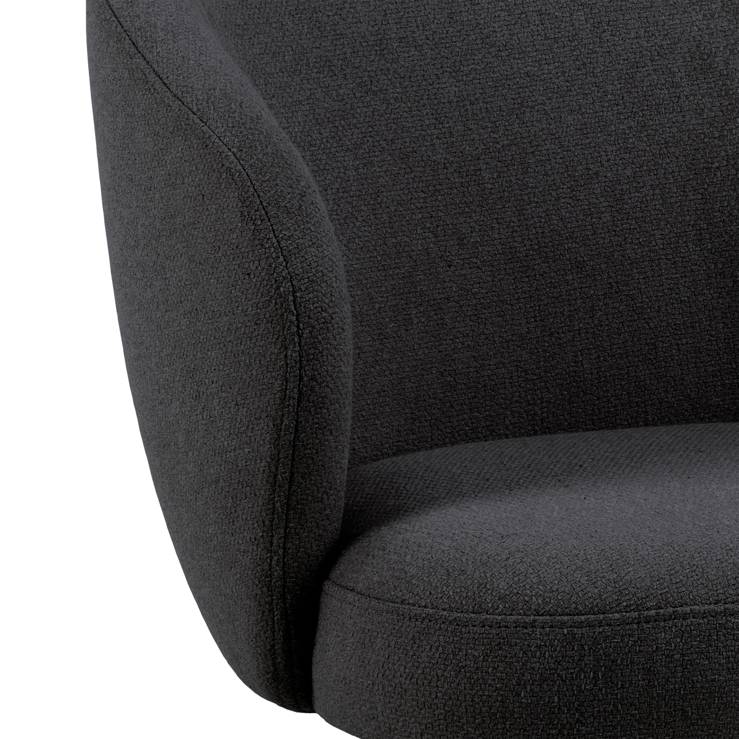 Marlene Dining Chair with Armrest and Swivel Function in Black