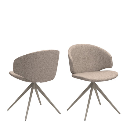 Elenor Swivel Beige Dining Chair