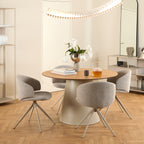 Elenor Swivel Beige Dining Chair