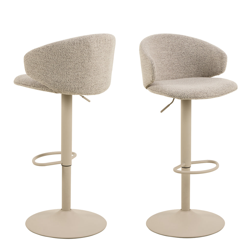 Elenor Swivel Beige Bar Stool Set of 2