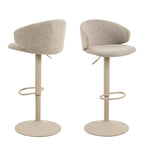 Elenor Swivel Beige Bar Stool Set of 2