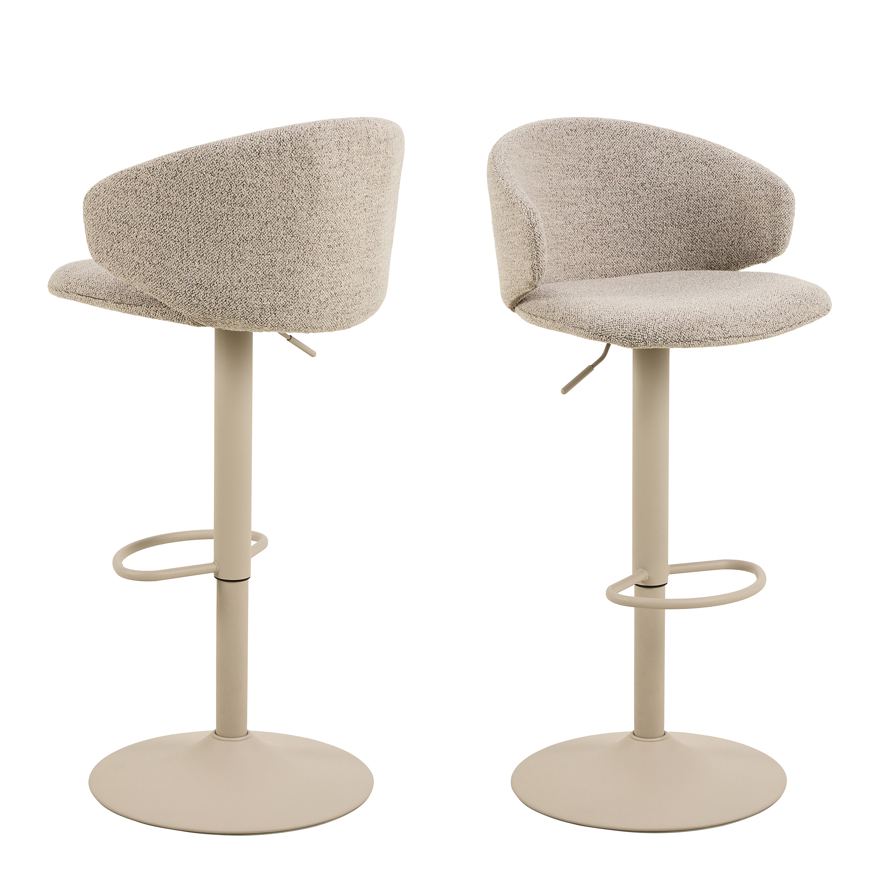 Elenor Swivel Beige Bar Stool Set of 2