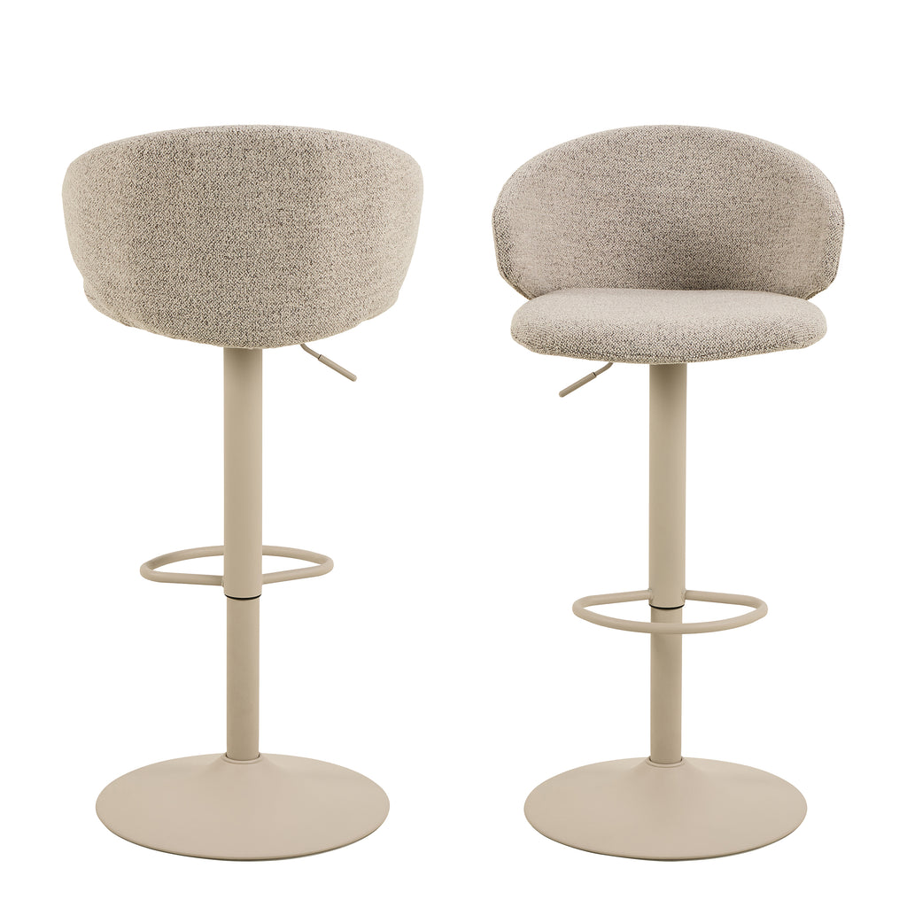 Elenor Swivel Beige Bar Stool Set of 2