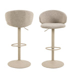 Elenor Swivel Beige Bar Stool Set of 2