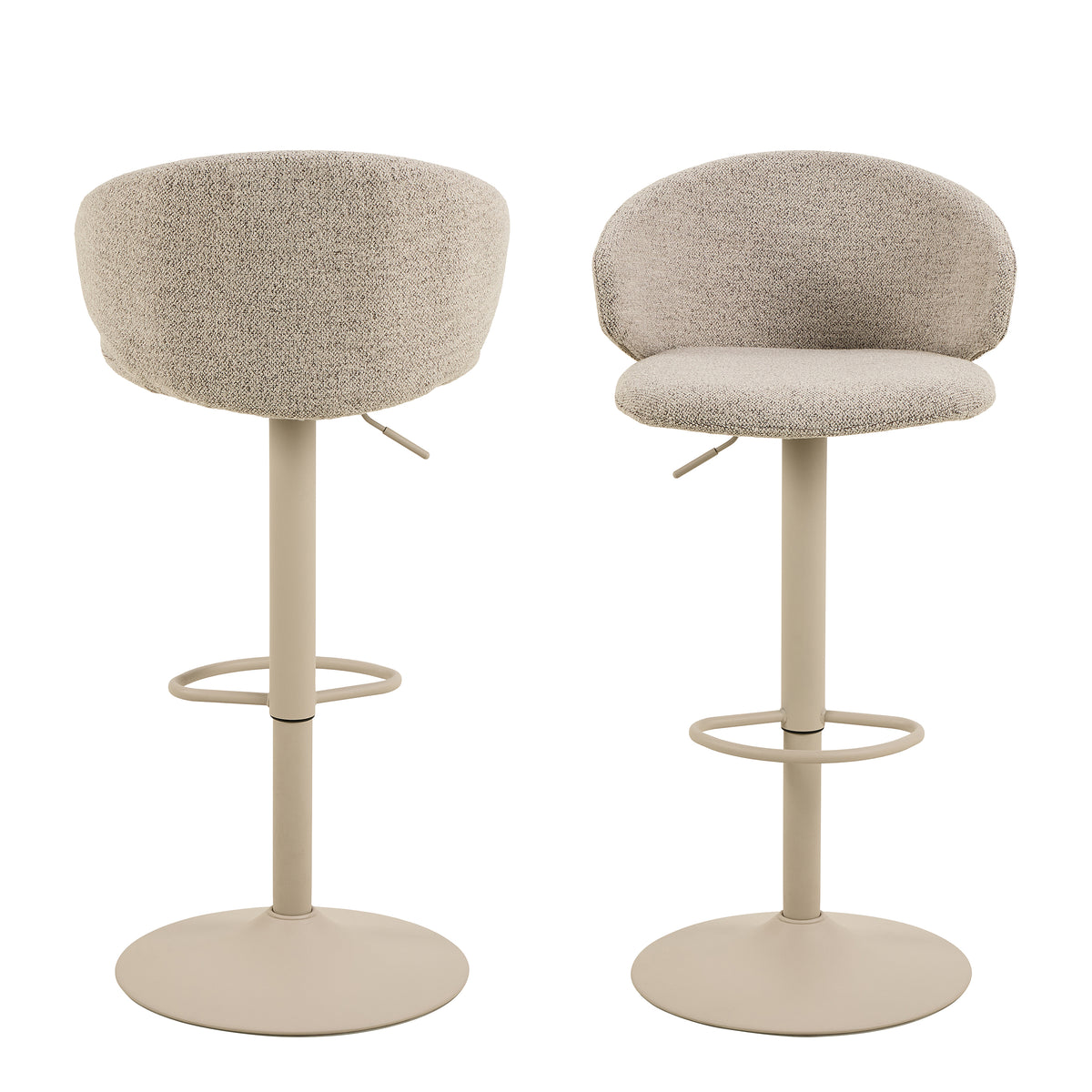 Elenor Swivel Beige Bar Stool Set of 2