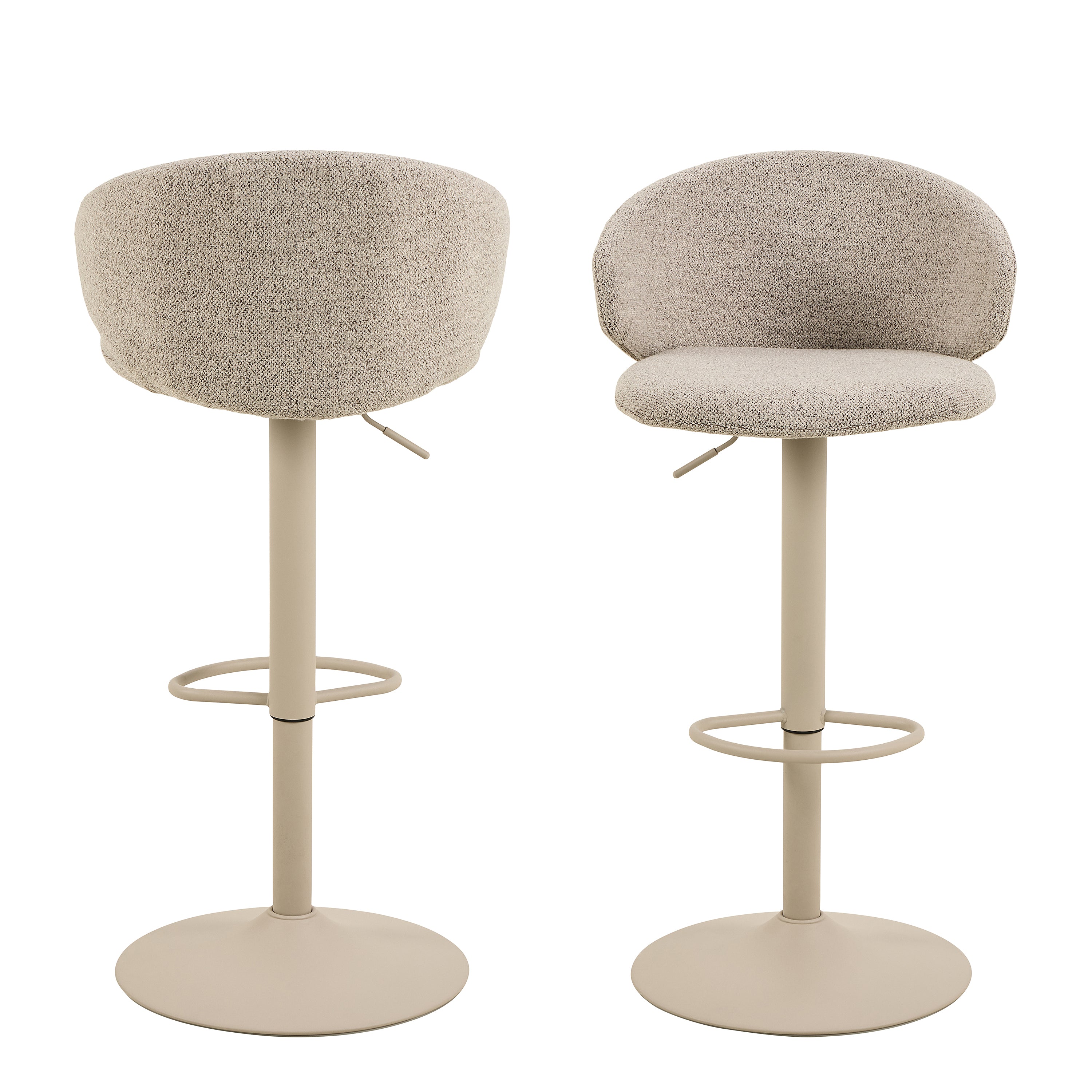 Elenor Swivel Beige Bar Stool Set of 2