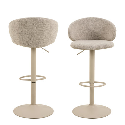 Elenor Swivel Beige Bar Stool Set of 2