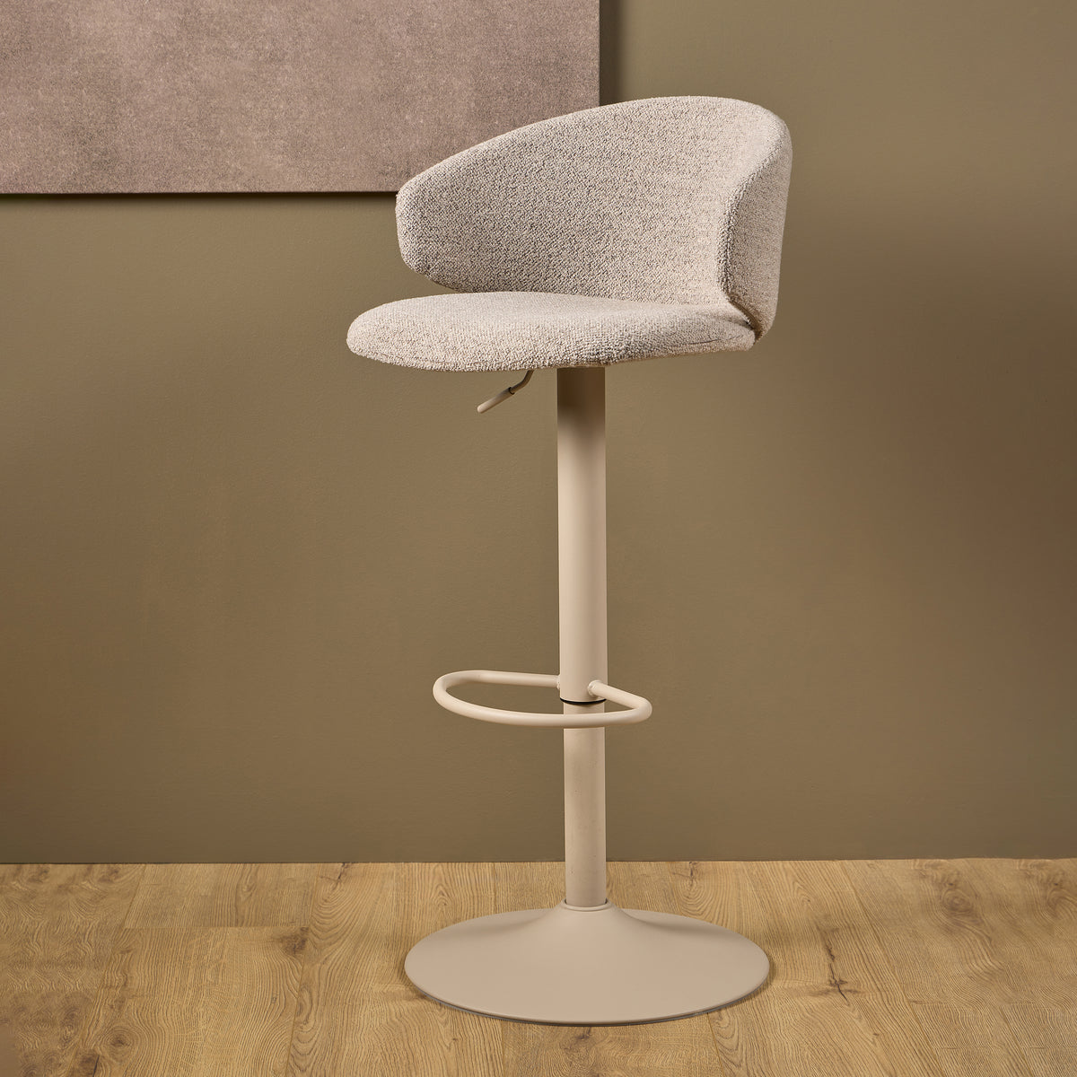 Elenor Swivel Beige Bar Stool Set of 2
