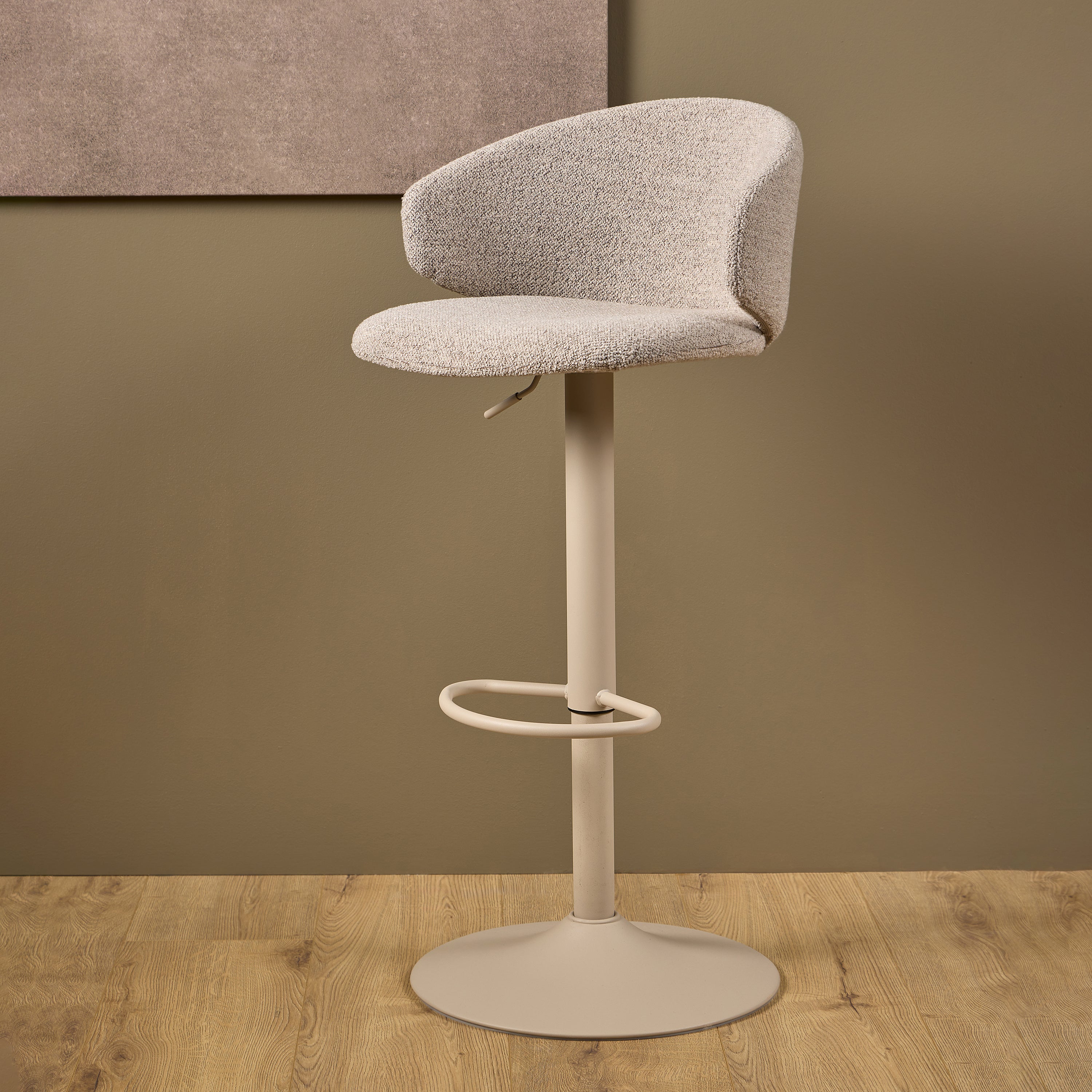 Elenor Swivel Beige Bar Stool Set of 2