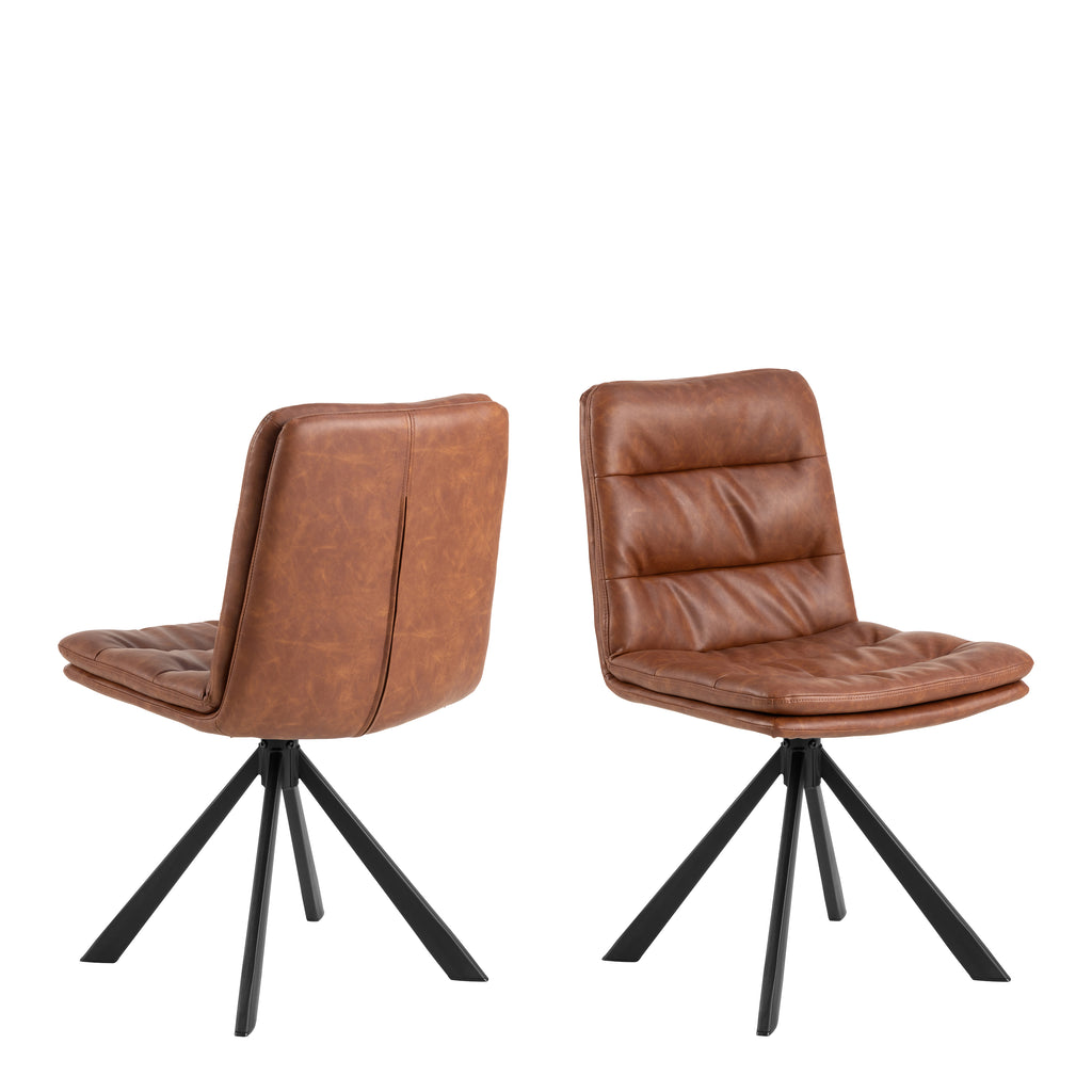 Diana Brandy PU Swivel Dining Chair Set of 2