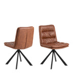 Diana Brandy PU Swivel Dining Chair Set of 2