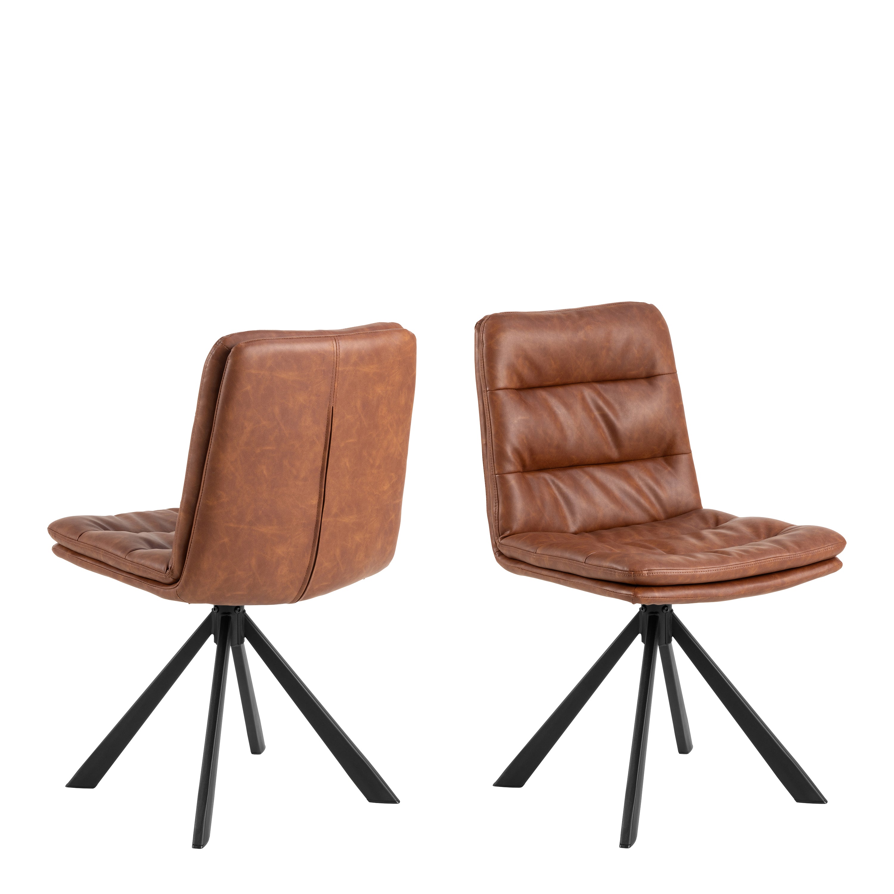 Diana Brandy PU Swivel Dining Chair Set of 2