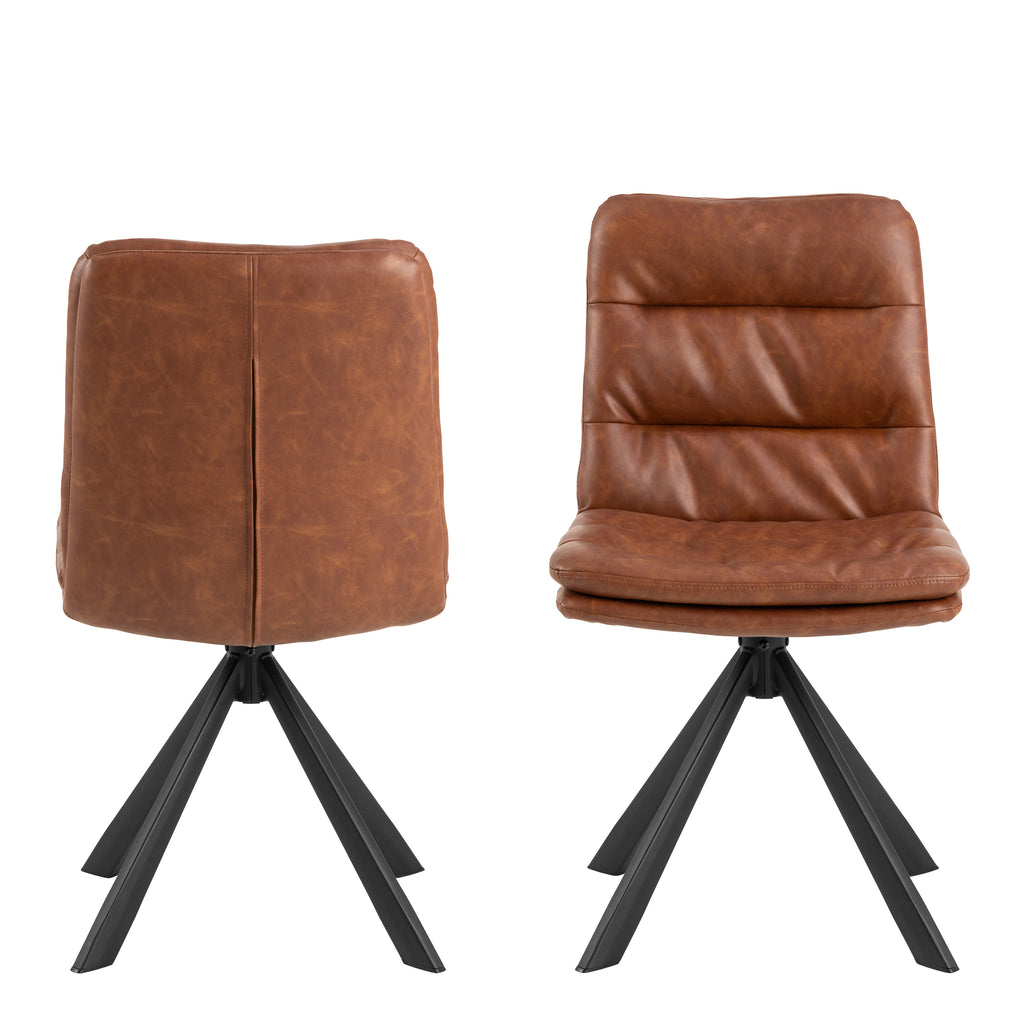 Diana Brandy PU Swivel Dining Chair Set of 2