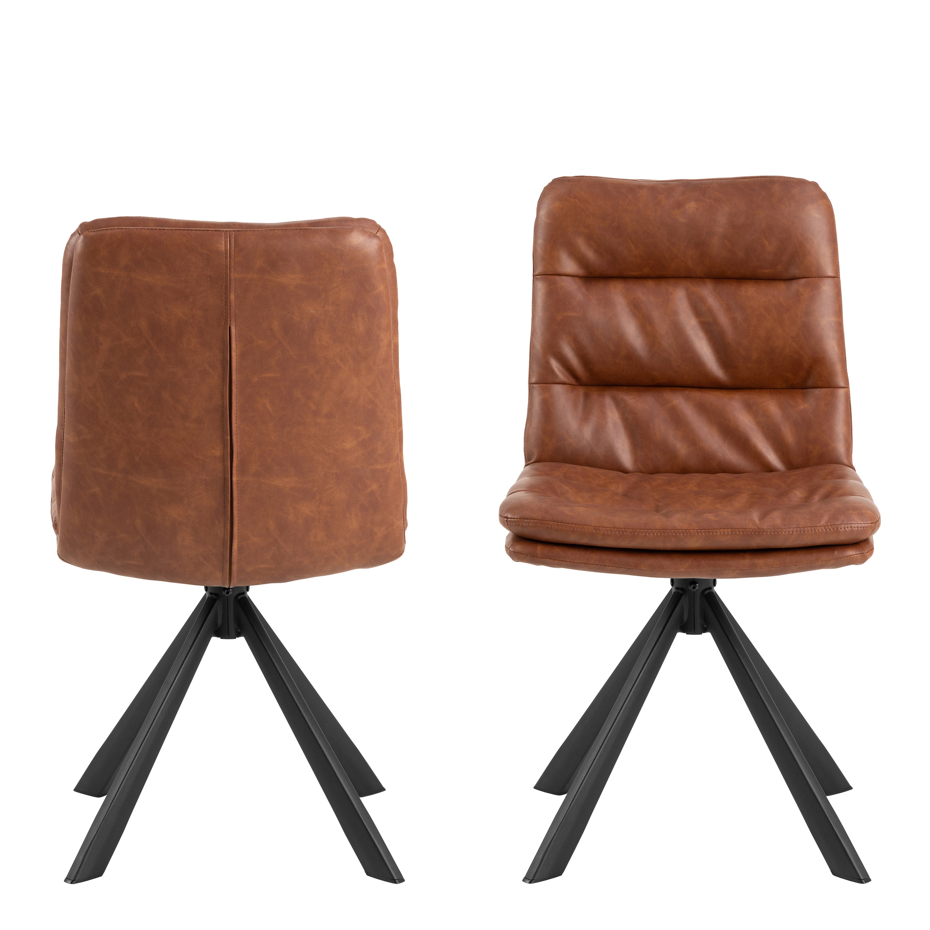 Diana Brandy PU Swivel Dining Chair Set of 2