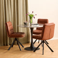 Diana Brandy PU Swivel Dining Chair Set of 2