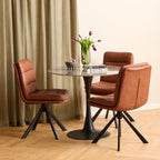 Diana Brandy PU Swivel Dining Chair Set of 2