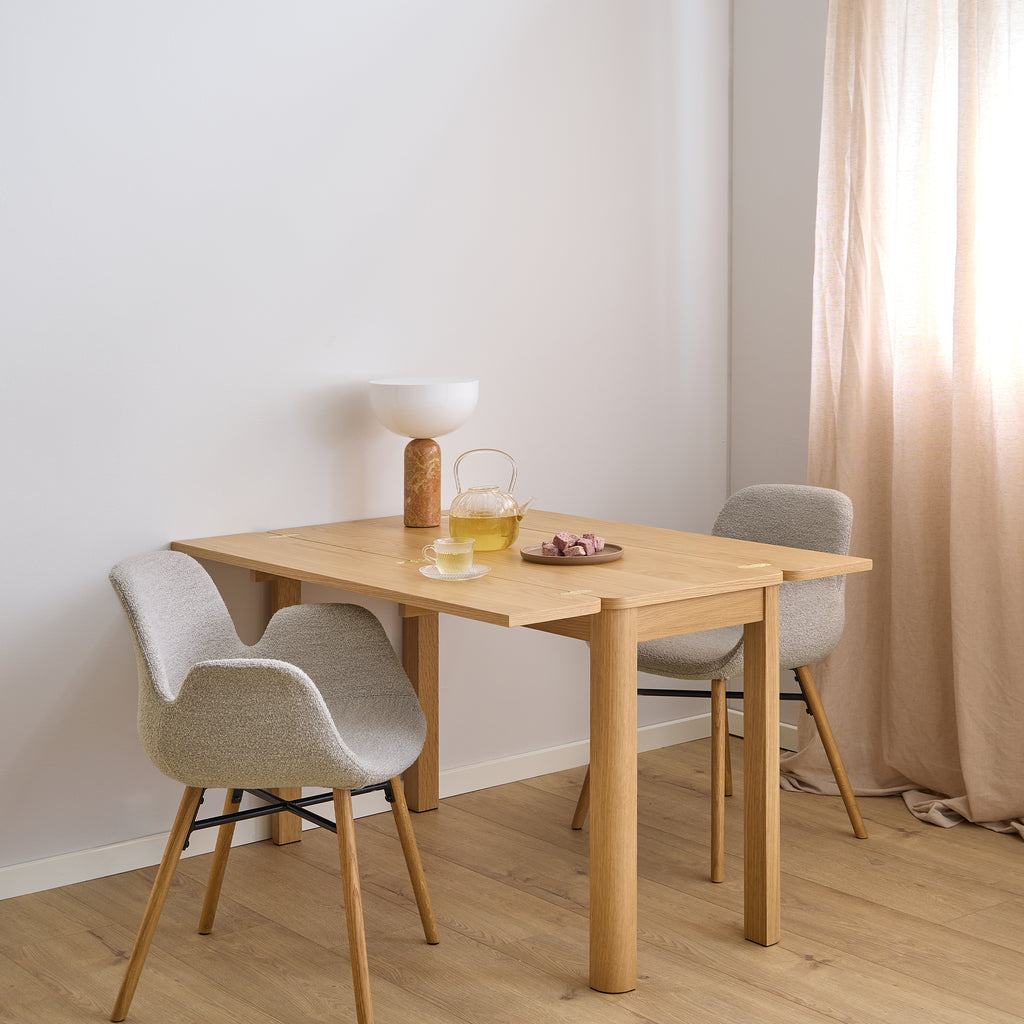 Stella Extendable Rectangular dining table in Matt Oak 45/90 x 120 cm