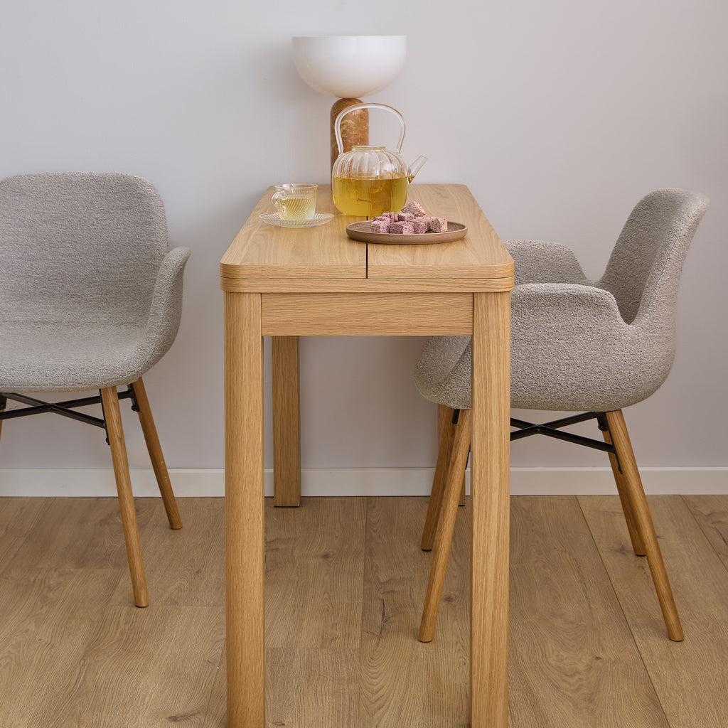 Stella Extendable Rectangular dining table in Matt Oak 45/90 x 120 cm