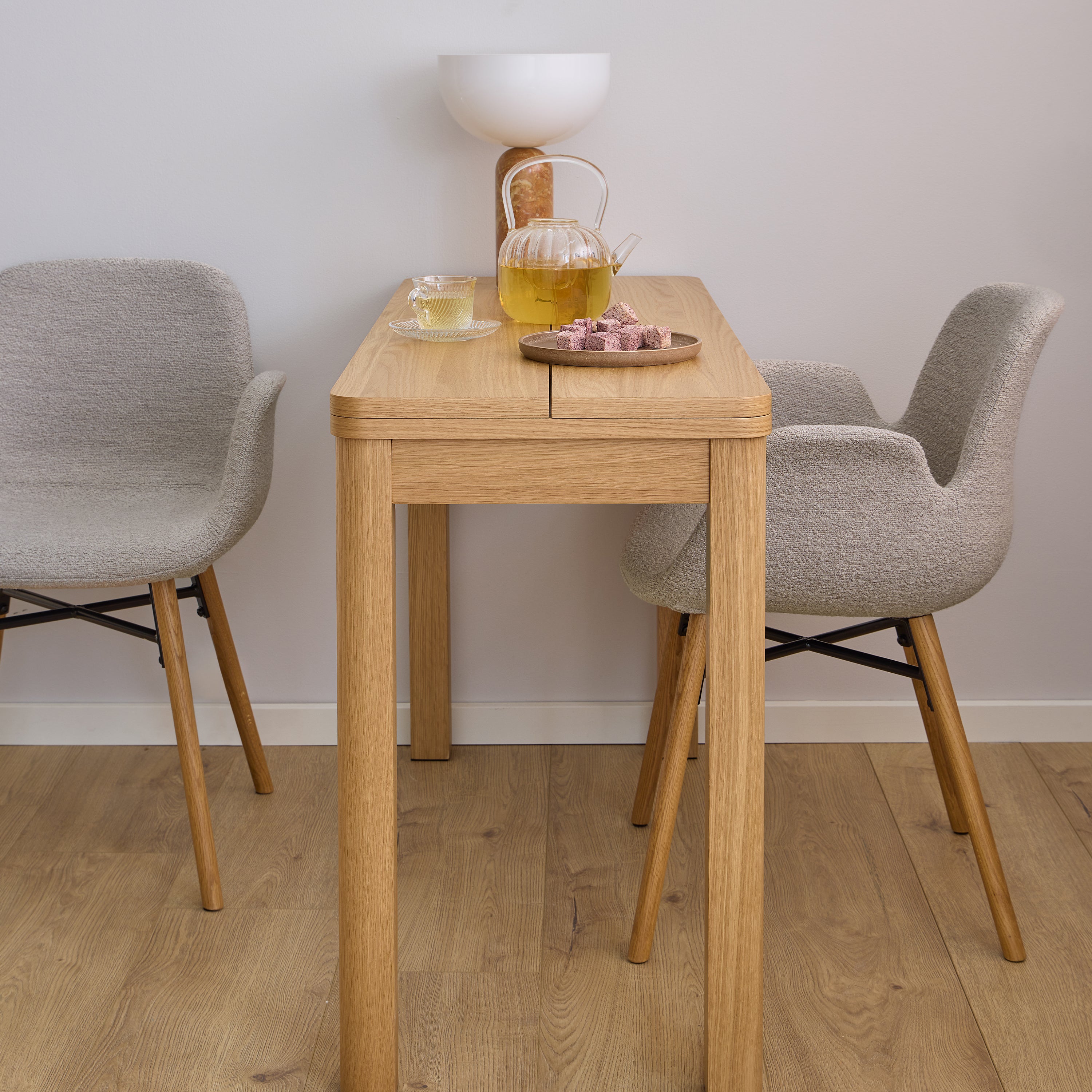 Stella Extendable Rectangular dining table in Matt Oak 45/90 x 120 cm