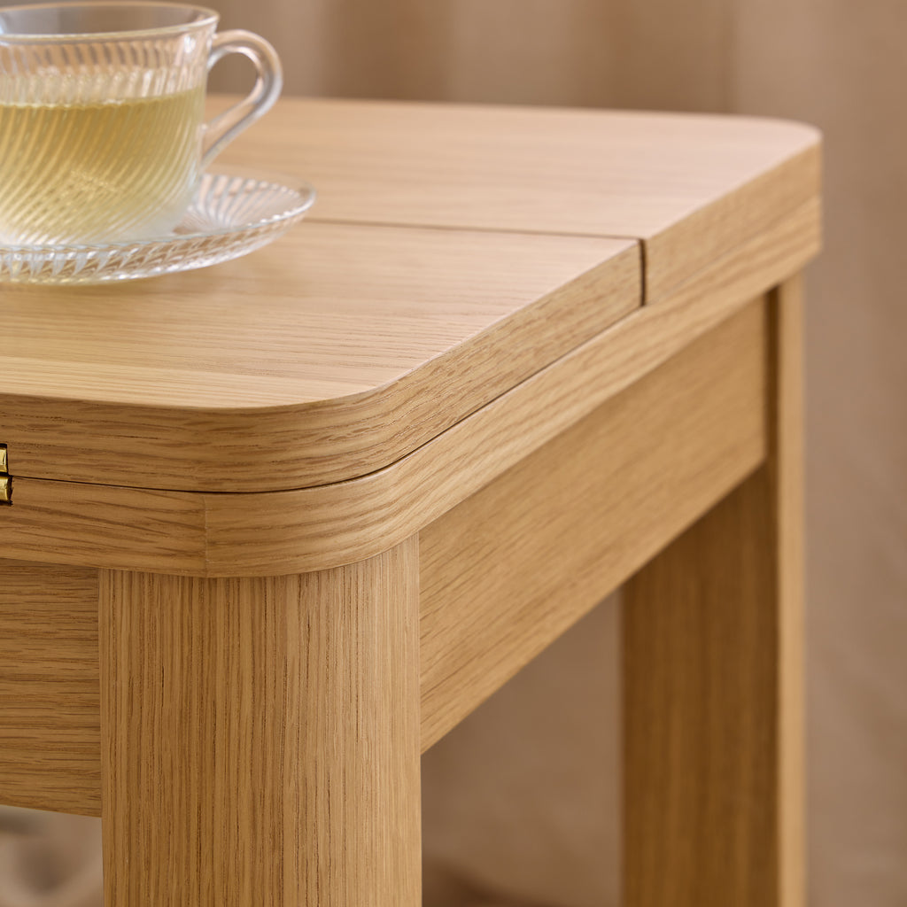 Stella Extendable Rectangular dining table in Matt Oak 45/90 x 120 cm