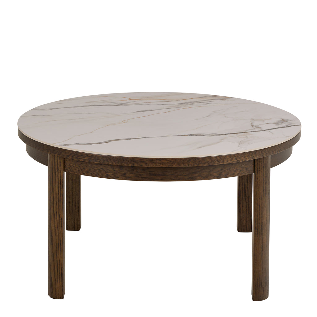 Stella Round Coffee Table in Cream Ceramic 90x45cm