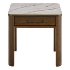 Stella Square Side Table 1 Drawer in Cream Ceramic