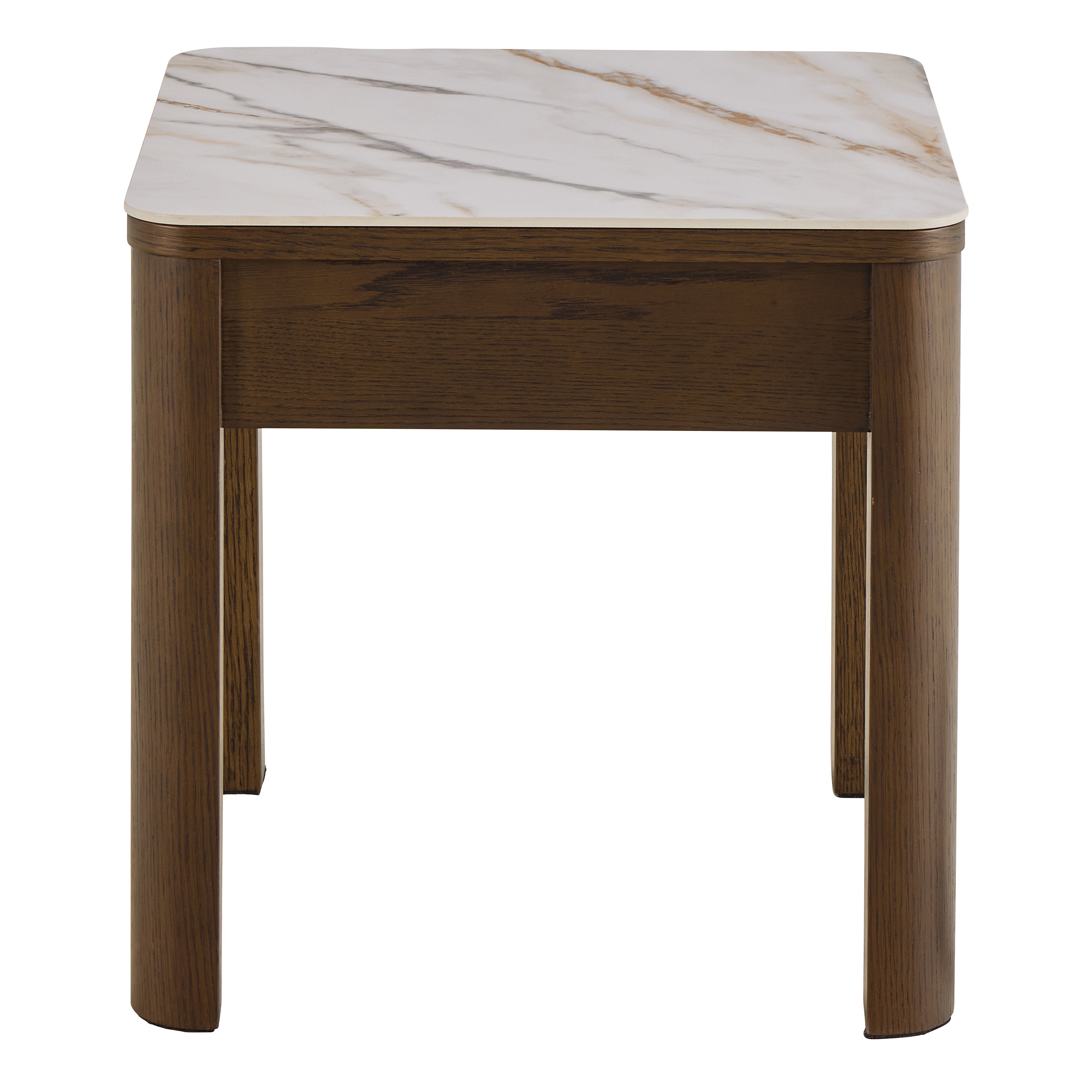 Stella Square Side Table 1 Drawer in Cream Ceramic