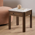 Stella Square Side Table 1 Drawer in Cream Ceramic