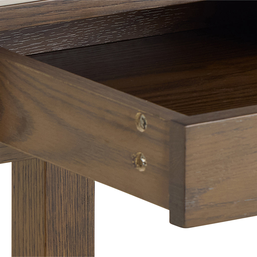 Stella Square Side Table 1 Drawer in Cream Ceramic