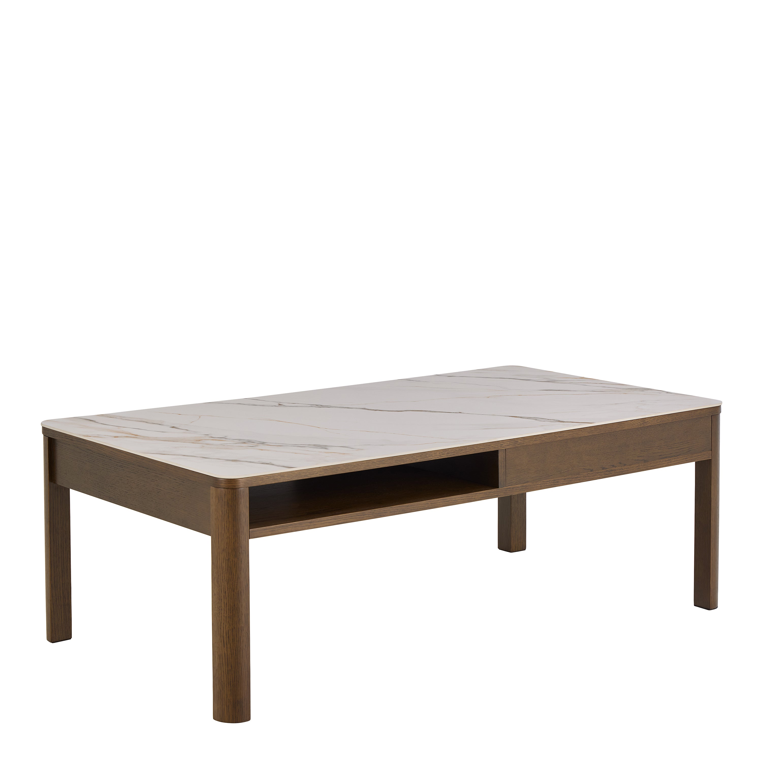 Stella Rectangular Coffee Table 1 Drawer 1 Shelf  in Cream Ceramic