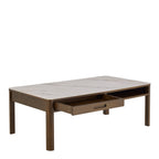 Stella Rectangular Coffee Table 1 Drawer 1 Shelf  in Cream Ceramic