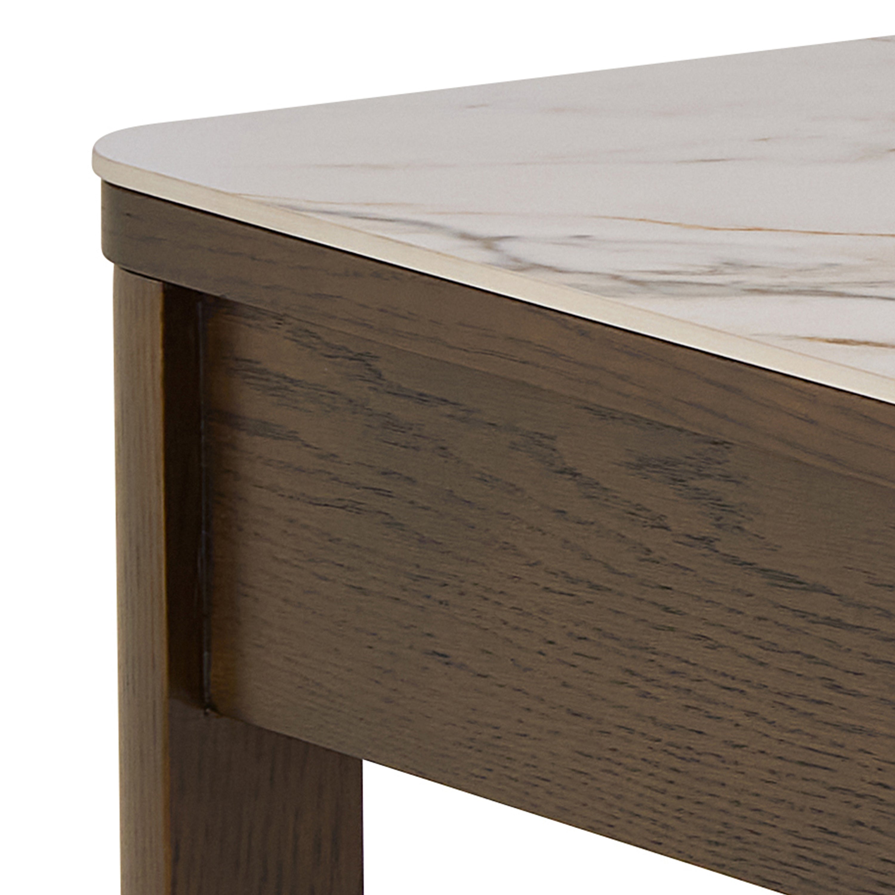 Stella Rectangular Coffee Table 1 Drawer 1 Shelf  in Cream Ceramic