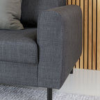 Orlando 3 Seater Sofa in Dark Grey Basel Fabric