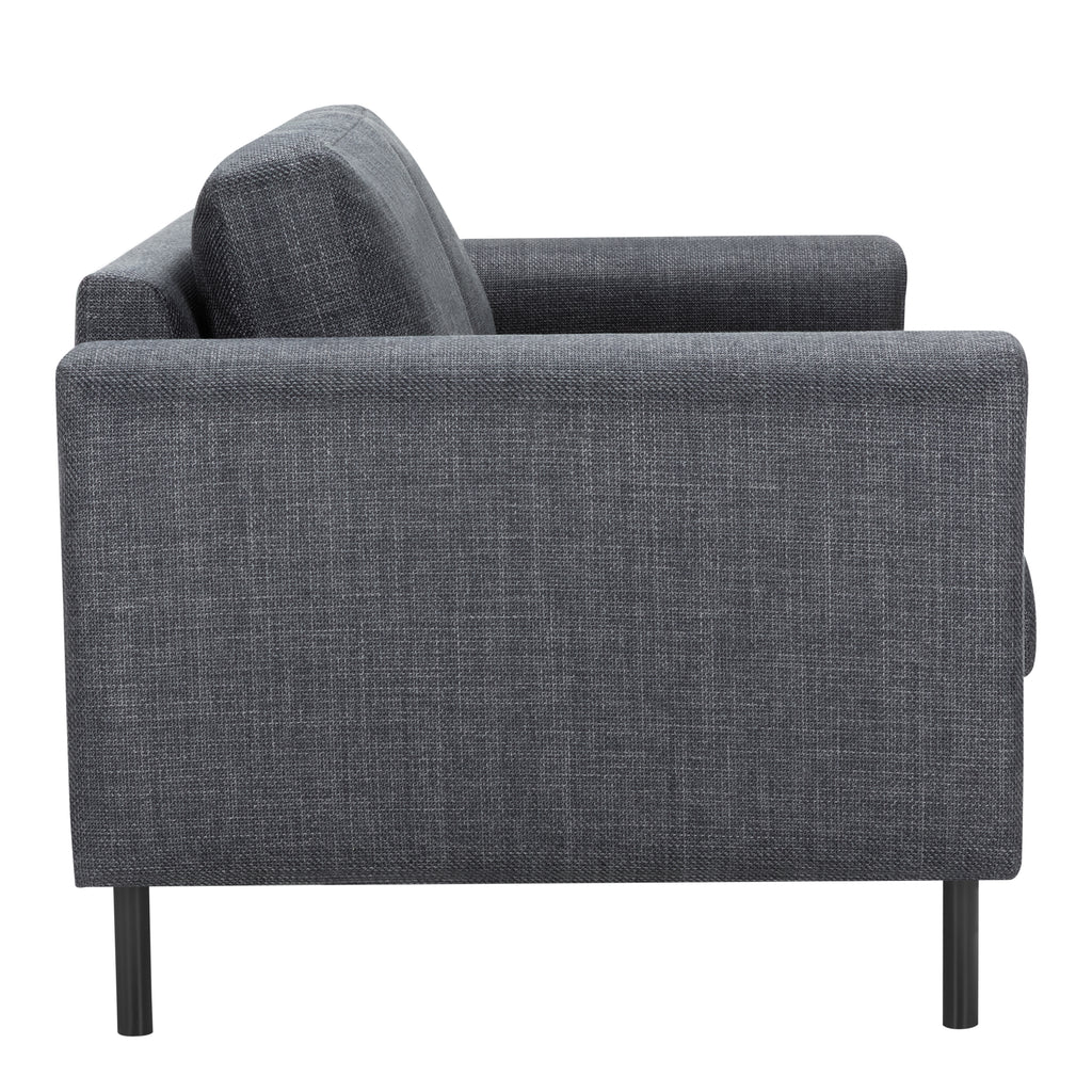Orlando 2 Seater Sofa in Dark Grey and Basel Fabric