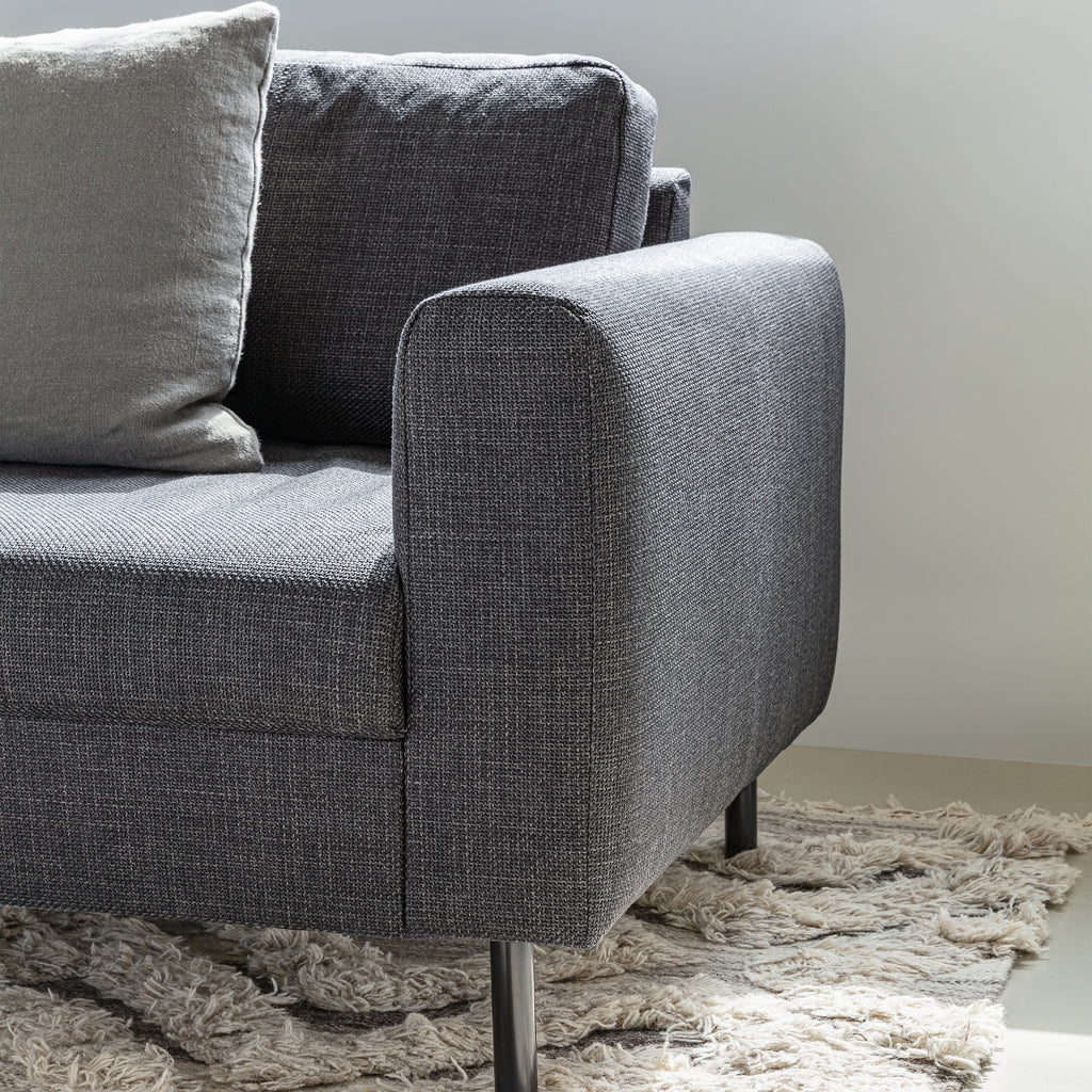 Orlando 2 Seater Sofa in Dark Grey and Basel Fabric