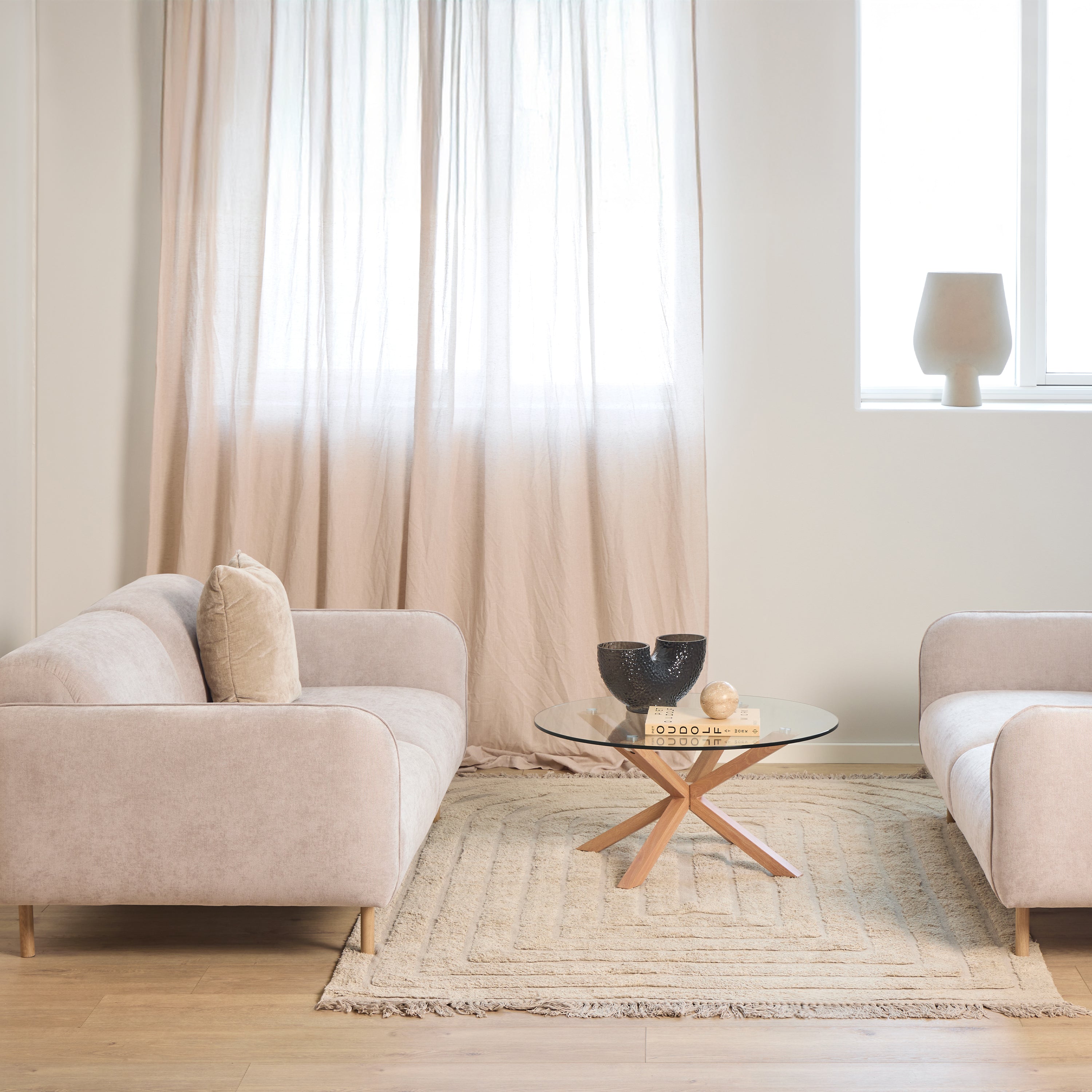 Westley 2.5 Seater Sofa in Fay Beige Fabric