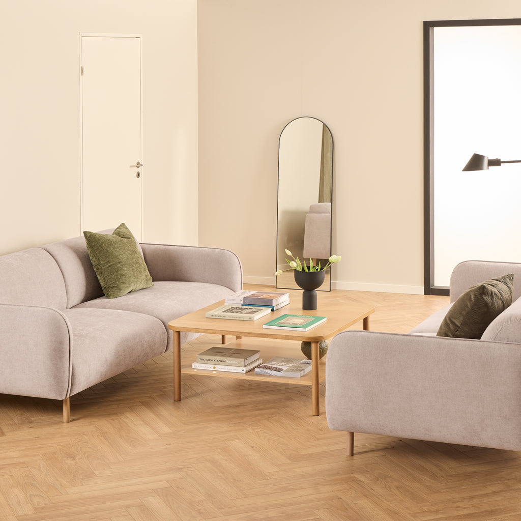 Westley 3 Seater Sofa in Fay Beige Fabric