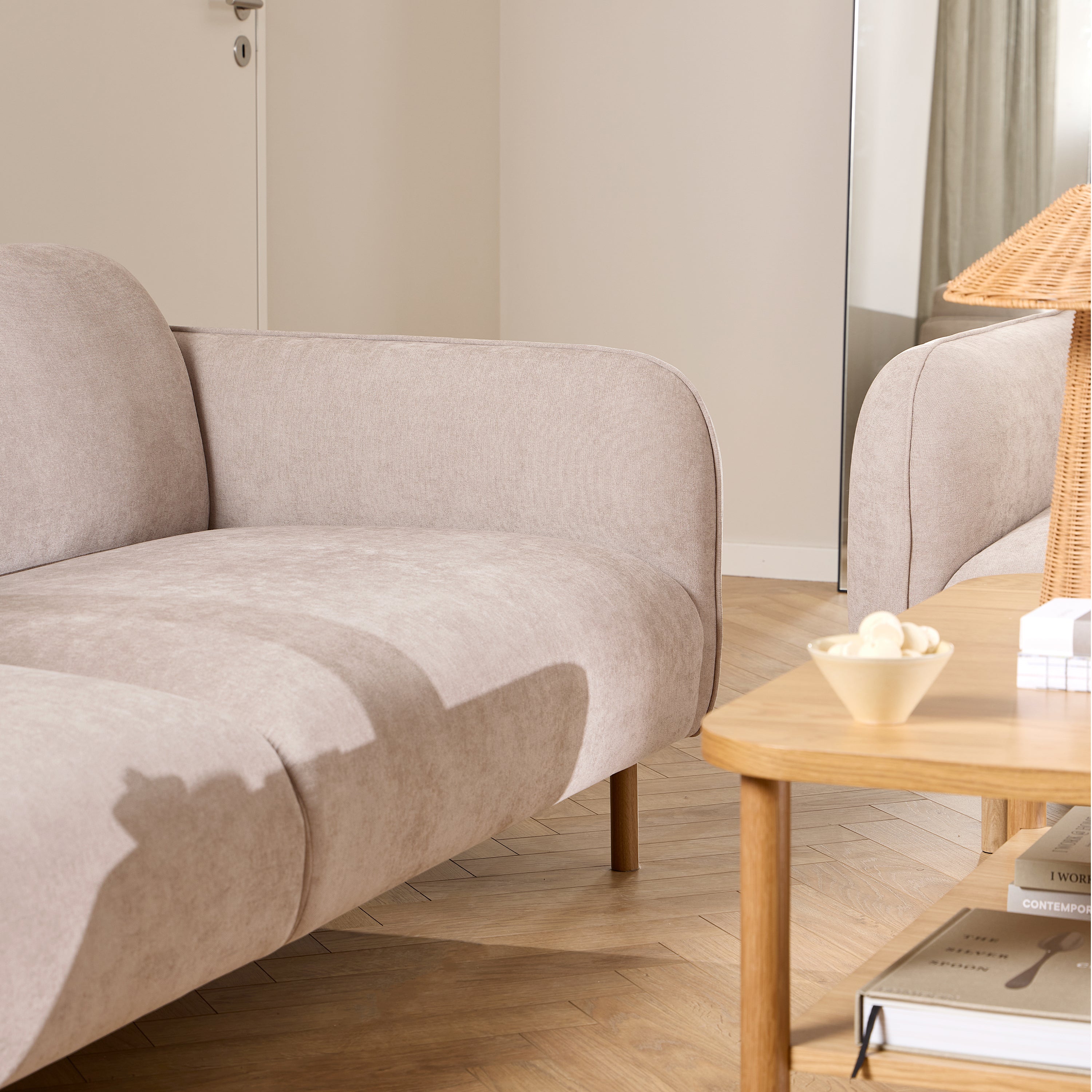 Westley 3 Seater Sofa in Fay Beige Fabric