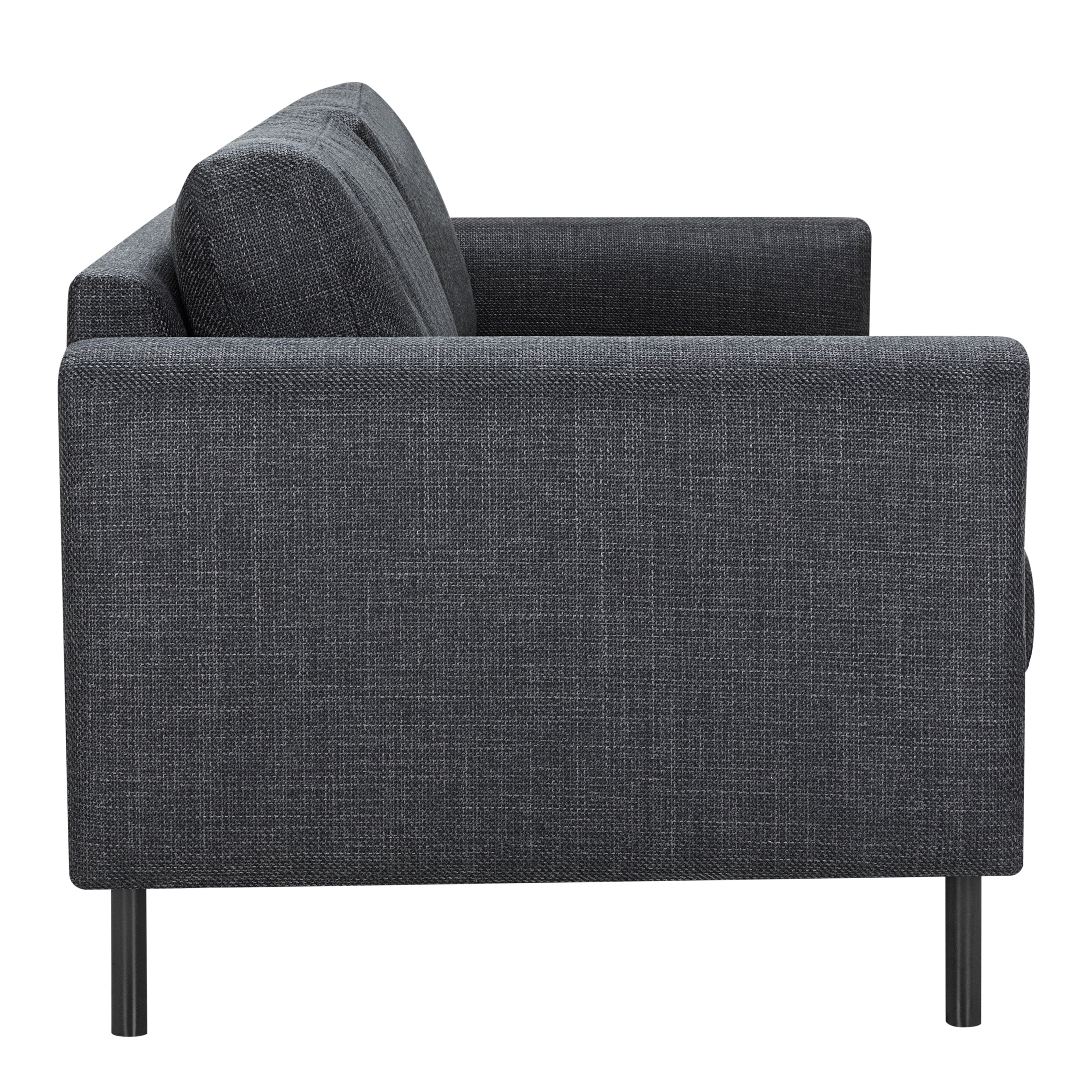 Orlando Set of 2 x 3 Seater Sofas in Basel Dark Grey Fabric