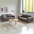 Orlando Set of 2 x 2 Seater Sofas in Basel Light Grey Brown Fabric