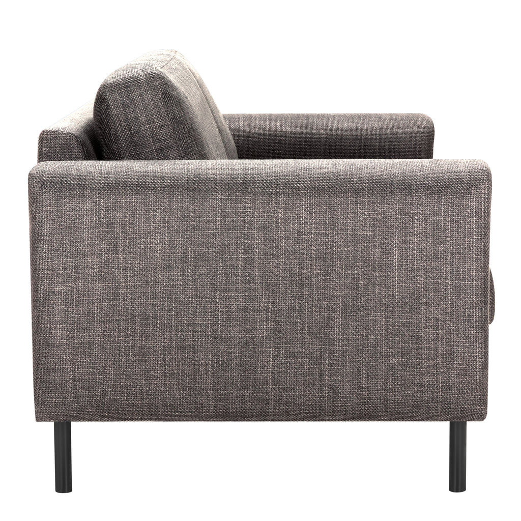 Orlando Set of 2 x 2 Seater Sofas in Basel Light Grey Brown Fabric