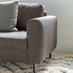 Orlando Set of 2 x 2 Seater Sofas in Basel Light Grey Brown Fabric