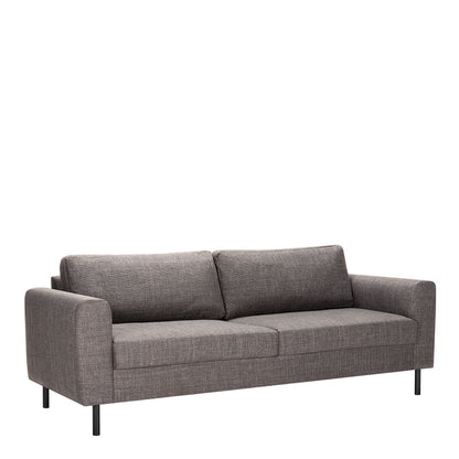 Orlando Set of 2 x 3 Seater Sofas in Basel Light Grey Brown Fabric