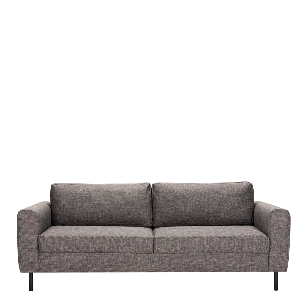 Orlando Set of 2 x 3 Seater Sofas in Basel Light Grey Brown Fabric