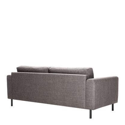 Orlando Set of 2 x 3 Seater Sofas in Basel Light Grey Brown Fabric