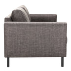 Orlando Set of 2 x 3 Seater Sofas in Basel Light Grey Brown Fabric