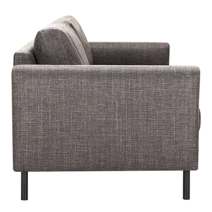 Orlando Set of 2 x 3 Seater Sofas in Basel Light Grey Brown Fabric