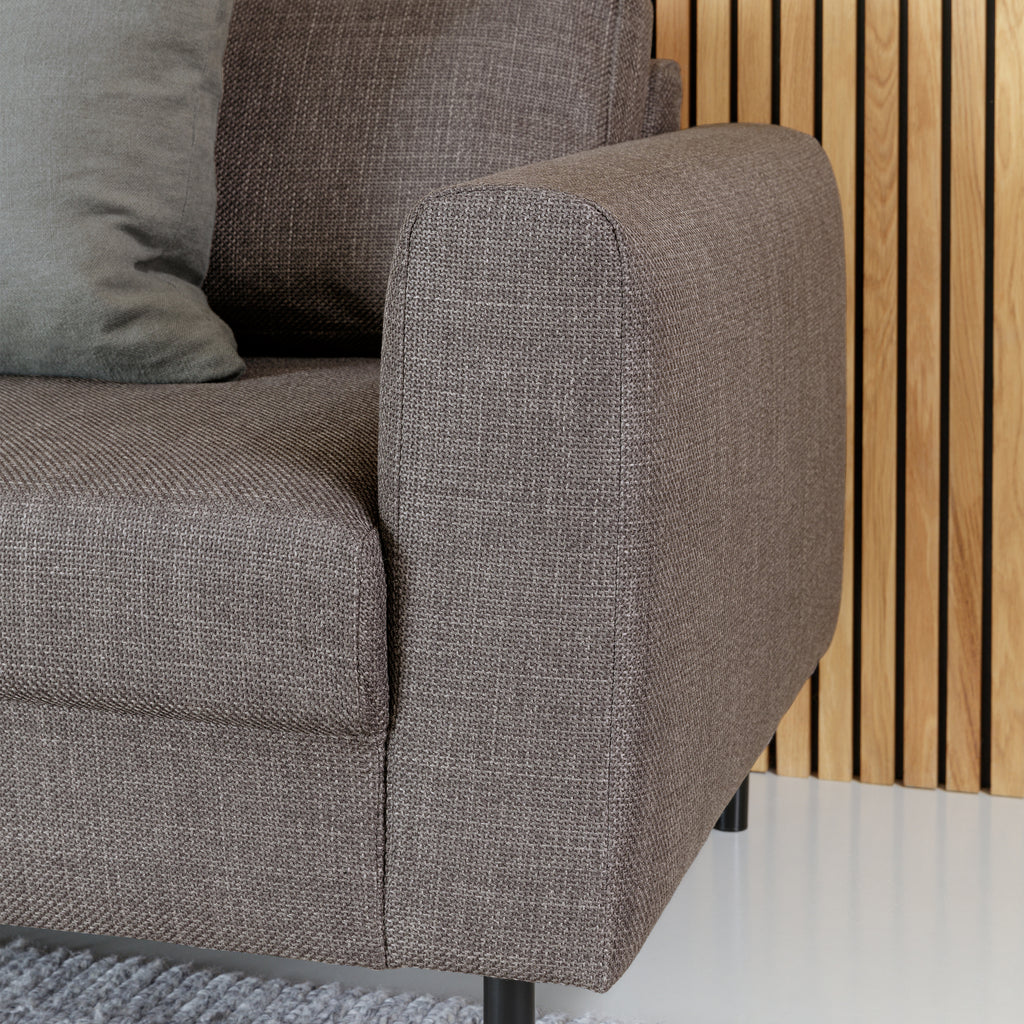 Orlando Set of 2 x 3 Seater Sofas in Basel Light Grey Brown Fabric